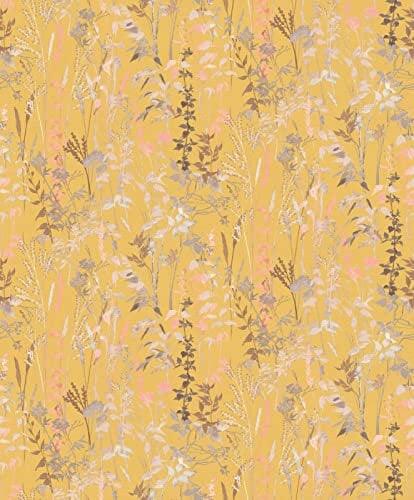Vliestapete 10258-03 Casual Chic Wildblumen Gelb Beige Apricot
