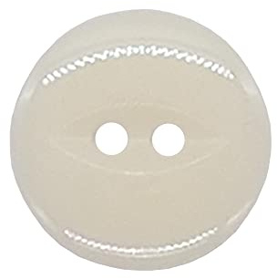 The Bead Shop 20 Pack Round Fish Eye Buttons, Baby Buttons, Sewing, Knitting & Crafts - Solid White 19mm / 30 Lignes