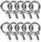 M6 Lifting Eye Bolt 10Pcs, 304 Stainless Steel Eye Bolts, Hardware Eye Nut, Eyebolts Male Thread Ring Screw for Various Lifting Equipment Fasteners