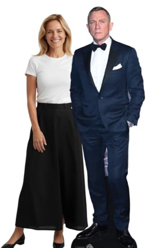 Star Cutouts CS1050 Daniel Craig Black Suit Lifesize Cardboard Cutout with Mini – Movie Star Party Decoration, Event Display & Fan Gift