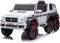 FINOOS Auto Macchina elettrica per bambini Mercedes G63 6X6 AMG 12V con telecomando 4X45W, sedile in pelle, ruote in gomma (Bianco)