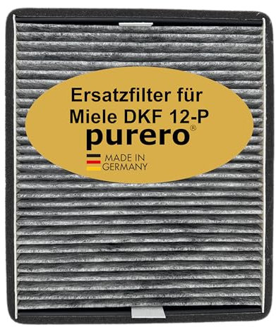 purero® Aktivkohlefilter - Ersatzfilter für Miele DKF 12-P / 11762580, Nachfolgemodell von DKF 12-1 - Optimale Geruchsabscheidung - Made in Germany