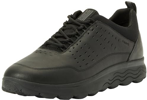 Geox Herren U SPHERICA Sneaker, Black, 44 EU