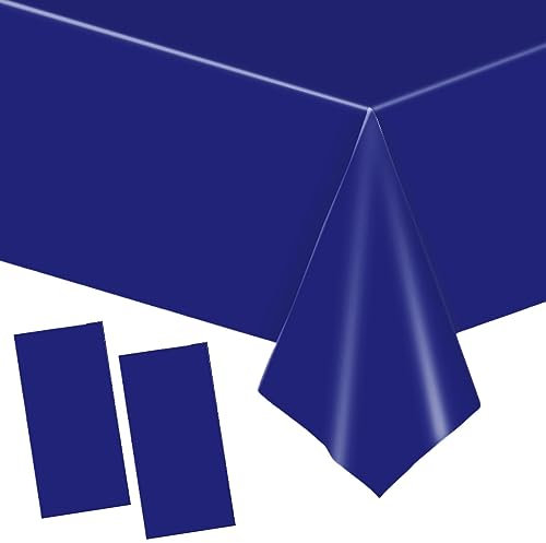 2Stück Einweg Tischdecke Dunkelblaue Papiertischdeck Roll Kunststoff Party Tischdecken,137*274cm Papiertischdecken Rolle Wasserdichte Tischtuch für Bienen Party,Kindergeburtstag,Hochzeiten,Weihnachten