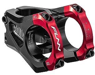 FUNN Equalizer Fahrrad-Vorbau ohne Anstieg - Länge 35mm Vorbau mit 31,8mm Lenkerklemmung, 0 Grad Legierungs-Vorbau für Mountainbike und BMX-Bike (Rot)