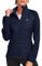 MoFiz Giacca Donna Invernale Giubbino Leggero Giacca Pile Termica Piumino Corto Giacca Sportiva con Zip Blu L
