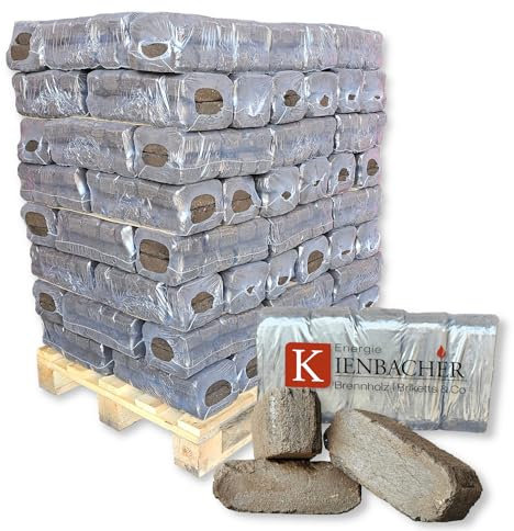 2000 kg – 2 pallet bricchette di torba, carbone naturale, lignite, supporto per glutine, bruciatore permanente per camino, stufa, legno, riscaldamento, carbone, bricchetta, energia Kienbacher (2000)