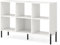COSTWAY 4/6 Cube Storage Bookcase, Wooden Freestanding Bookshelf Side Cabinet with Metal Legs, Home Display Rack Organizer Unit for Living Room Hallway (White, 120 x 35 x 78cm)