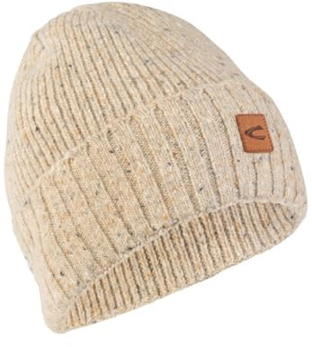 camel active Herren 406490-4M49 Beanie-Mütze, Sand, One Size