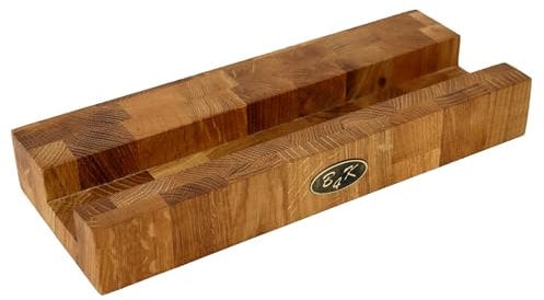 B4K® Hackbrettständer aus Eiche – Stabiler Schneidebretthalter für Holzbrett & Hackblock (4 cm dick) | Rutschfest & langlebig | für 4 cm dicke Bretter konzipiert