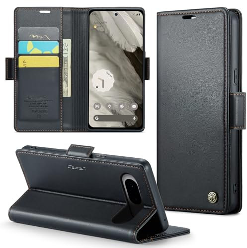 Phernykas Coque pour Google 7A Étui Portefeuille Cover en Cuir PU Wallet avec Cartes Magnétique et RFID Protection Antivol Folio Housse Google 7A Case, Noir