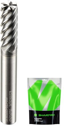SHARPRO Upcut Spiral Router Bit 6mm Shank 6mm Cutting Diameter Solid Carbide CNC End Mill, Ideal for Milling Alloy Steels, Hardened Steel, Metal & More