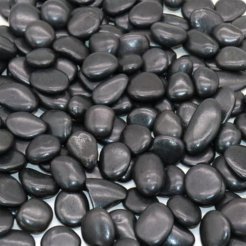 Premium Pebbles Steine für Pflanzen Schwarz poliert dekorative Kieselsteine 0,5 bis 2,5 cm 8,2 kg für Garten, Landschaftsbau, Innenbereich, Vasenfüller, Basteln, Sukkulenten, Töpfe, Pflanzen