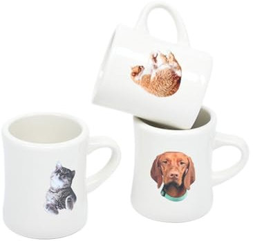 Tazza personalizzata per cani, tazza da caffè per cani, tazza con foto di animali domestici, tazza personalizzata con ritratto di cane, tazza con foto per animali domestici personalizzata (bianco,