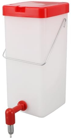 Kükentränke mit Vielseitiger Nippeltränke und Anti Rast Kegel, Hühnernippeltränke Zum Aufhängen, Auslaufsichere Hühnertränke für Küken, Wachteln, Tauben, Vögel (1L)