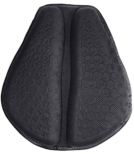 SEWOART Motorrad Sitzkissen mit Gel und Mesh, Atmungsaktiv, Schwarz