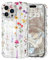 Micoden Cute Curly Wave Case for iPhone 14 Pro Max,Clear with Anti-Yellowing Flower Floral,Soft TPU Slim Bumper Shockproof Anti-Scratch Protective Wavy Cover for Girls Women-Yellow