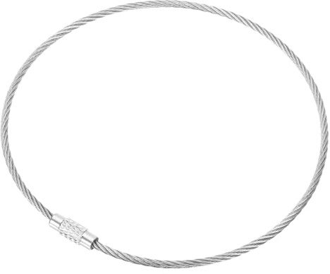 PATIKIL 9.8 Wire Keychain Cable, 12 Pcs Stainless Steel Key Ring Cable Large Key Ring Keychain Loop Luggage Tags Loops for Hanging Luggage Tags, Keyrings, Cards, Transparent