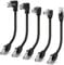 90 Degree Cat 6 Ethernet Extension Cable 5 Pack, Multiple Angle (UP/Down/Left/Right/Straight), Right Angle Cat6 RJ45 Gigabit Network LAN Patch Cord, 250MHz 1Gbps for PC, Router, Xbox, PS4, PS3-2 Feet