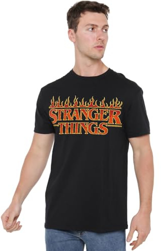 Stranger Things Vintage Flaming Logo T-Shirt