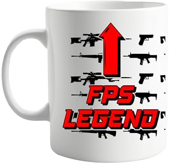 signkitsuk FPS Legend 11oz Funny First Person Shooter Gaming Mug – Gamer Coffee Cup for Video Game Lovers – Great Gift for Gamers, Streamers, and FPS Fans – Funny Computer Present, Him or Her