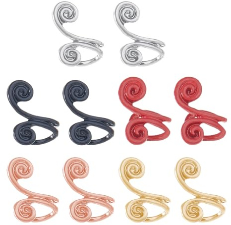 Hobbspring 10 Stück Druckohrringe Für Keloide 5 Farben Ohrclips Aus Legierung Spiralohrringe Ohne Ohrloch Kompressionsohrringe Verstellbare Keloidohrringe Für Frauen Männer Und Damen