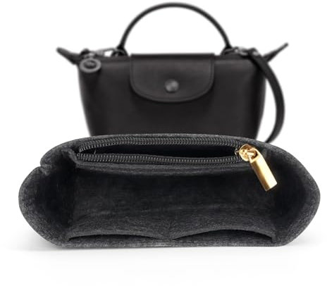 ZOLGINAH Tasche Damen Organizer für Longchamp Le Pliage Mini, Taschenorganizer Klein aus Filz Bag Organizer Innentasche für Mini handtaschen, mit Multifunktionalen Taschen