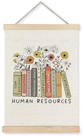 BearCake Human Resources Wandkunst, Bürodekoration, Personalgeschenke für Frauen, zukünftige HR-Manager, Studenten, Abschlussgeschenke, 30,5 x 40,6 cm, gerahmt
