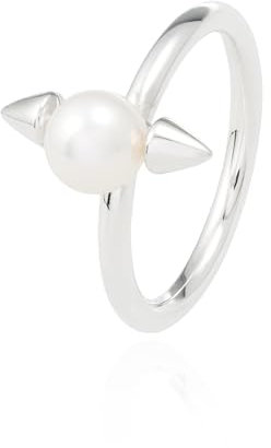 Spike Pearl – Markanter Ring im Zacken-Design aus 925 recyceltem Silber mit Süßwasserzuchtperle - Edgy & Elegant (52)