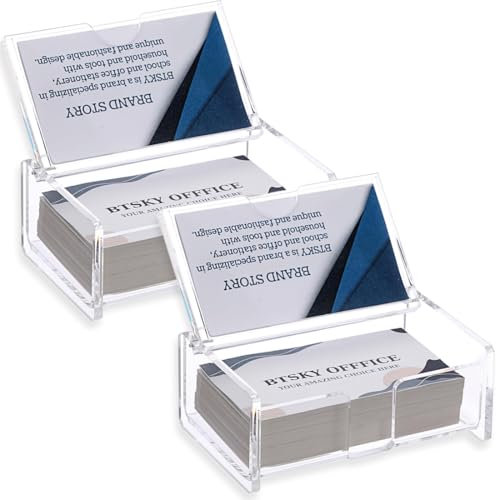 CATOR 2 PCS Porte-cartes de Visite, porte carte de visite, Transparent Support Carte de Visite en Acrylique, Présentoir de Cartes de Visite pour Hôtels, Plans de Travail et Bureau