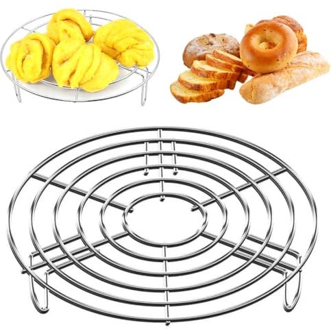 LYSPBAO Edelstahl Einlegerost Dampfrost, Robust & Stabil Dämpfeinsatz Kuchengitter Abkühlgitter für Kochtöpfe Töpfe Abkühlgitter Kuchengitter (20 × 3CM)