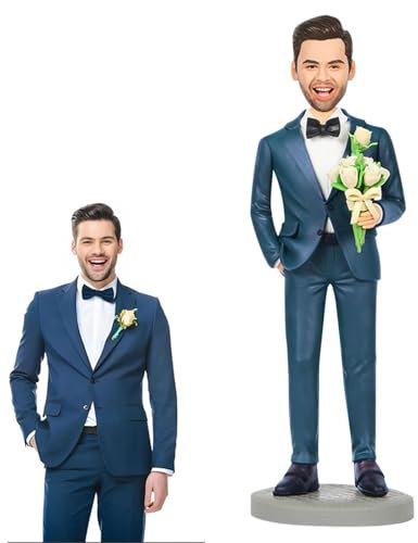 Generisch Personalisierte Wackelkopf-Figuren, Ganzkörper-Anpassung, handgefertigte Skulptur für Vater,Künstler-Skulptur, Geschenke für Chef, Bürokollegen, Freund und Ehemann (26CM)