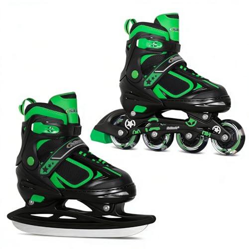 Nattork Inline Skates für Kinder, 2in1 Kinder Inliner & Schlittschuhe, Verstellbar Inline Skates für Jungen Mädchen Anfänger