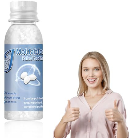 LuLiyLdJ Otturazione Dentale Provvisoria, Cemento per Denti, Granuli di Riparazione dei Denti Falsi Modellabili, Riparazione Denti Halloween Cosplay Protes 10ml