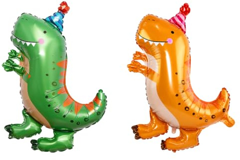 DazzJoy 2 Stück Dino Luftballon Tiere Ballons, XXL Ballon Dino Geburtstag Deko, Dinosaurier Luftballons Tiere Geburtstag, Dinosaurier Folienballon Tier für Dschungel Wildtiere Party Deko