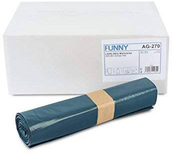 Funny AG-270 - Pack de 250 bolsas de basura, 70 l, tipo 60, color azul