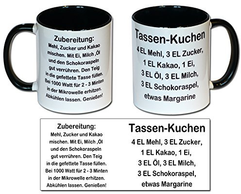 Spruchtasse Funtasse Tasse mit Aufdruck RezeptTassen-Kuchen