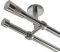 BASIT Gardinenstange Deckenmontage 2 läufig 400cm lang Edelstahl Look Metall Gardinenstange 2 läufig Deckenbefestigung Ø16mm I 120-600cm wählbar D21