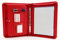 PU Business Leder-Portfolio A4 Präsentationspadfolio A4 Konferenzmappe Ringbuch Organizer (rot)
