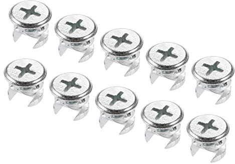 sourcing map 20pcs Furniture Cam Lock Nut Connectors Fittings 13mmx10mm for Cabinet Drawer Wardrobe