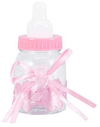 Fdit 24 Stücke Füllbare Flaschen Süße Pralinenschachtel für Baby Shower Party Dekorationen Hochzeit Geburtstagsfeier MEHRWEG VERPACKUNG socialme-eu(Rosa)