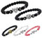 2x Personalisierte Pärchen Namensarmbänder | Partnerarmband couple Edelsteine Onyx, Howlite Cherry quartz 6mm | Perlenarmband | individueller Buchstaben Armband A-Z Freundschaftsarmband BLVAR10