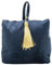 Mars & More Boudin de porte en velours brillant - Bleu marine