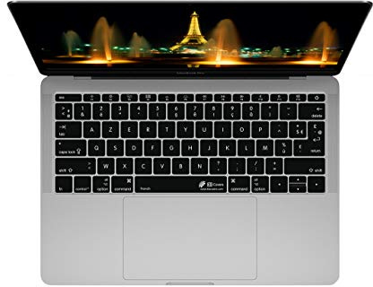 KB Covers French Keyboard Cover - langlebige Tastaturabdeckung, arabisches Layout, abwaschbar - für MacBook Pro Late 2016+ mit w-Touch Bar, schwarz