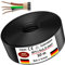 Erdkabel Stromkabel 5, 10, 15, 20, 25, 30, 35, 40, 50, 60, 70, 75, 80, 90 oder 100m NYY-J 4x1,5 mm² Elektrokabel Ring zur Verlegung im Freien, Erdreich (10 m)