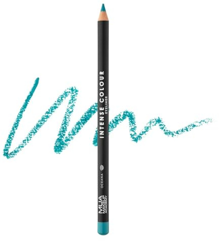MUA Intense Colour Pencil Eyeliner, Oceana (Pack of 1) | Vivid Ocean Blue Shade, Soft & Blendable Formula, Enhanced Definition, Vegan & Cruelty Free