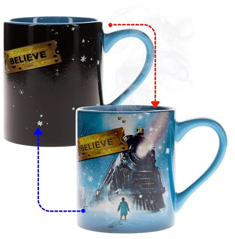 The Polar Express Believe Heat-Reveal Ceramic Mug | Holds 14 Ounces
