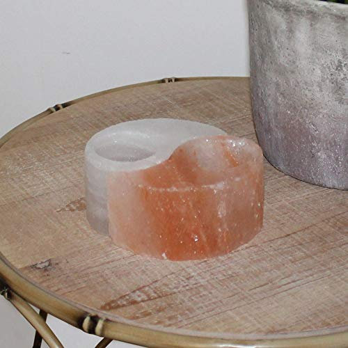 Yin and Yang Rock Salt Double Tea Light Holder