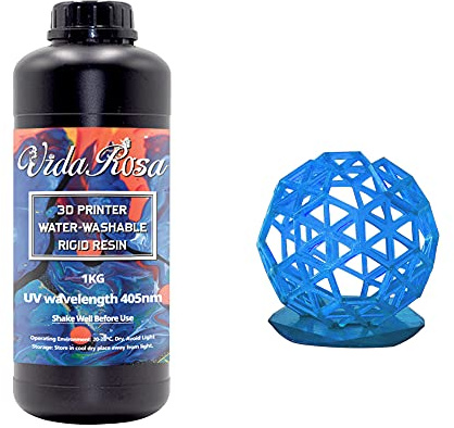 VidaRosa Transluzenter wasserwaschbarer 3D-Drucker Rapid Resin LCD Photopolymer Resin für LCD 3D-Druck UV-härtendes Harz 405nm Standard, geruchsarm, hohe Präzision, CLEAR BLUE (1kg)