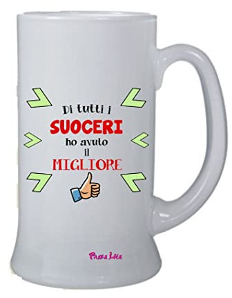 Boccale Birra In Vetro - 500ml - Vetro Lavabile - Decorato con Gufetti - Perfetto per Regali - Collezione Nonni